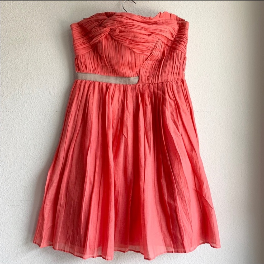 Mango pleated mini fit and flare mini dress sz:8